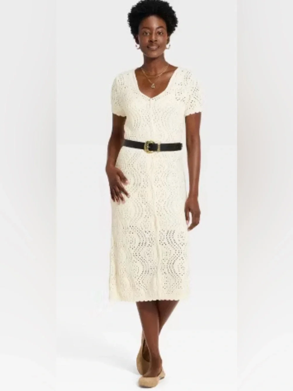 Women’s Cream Crochet Dress